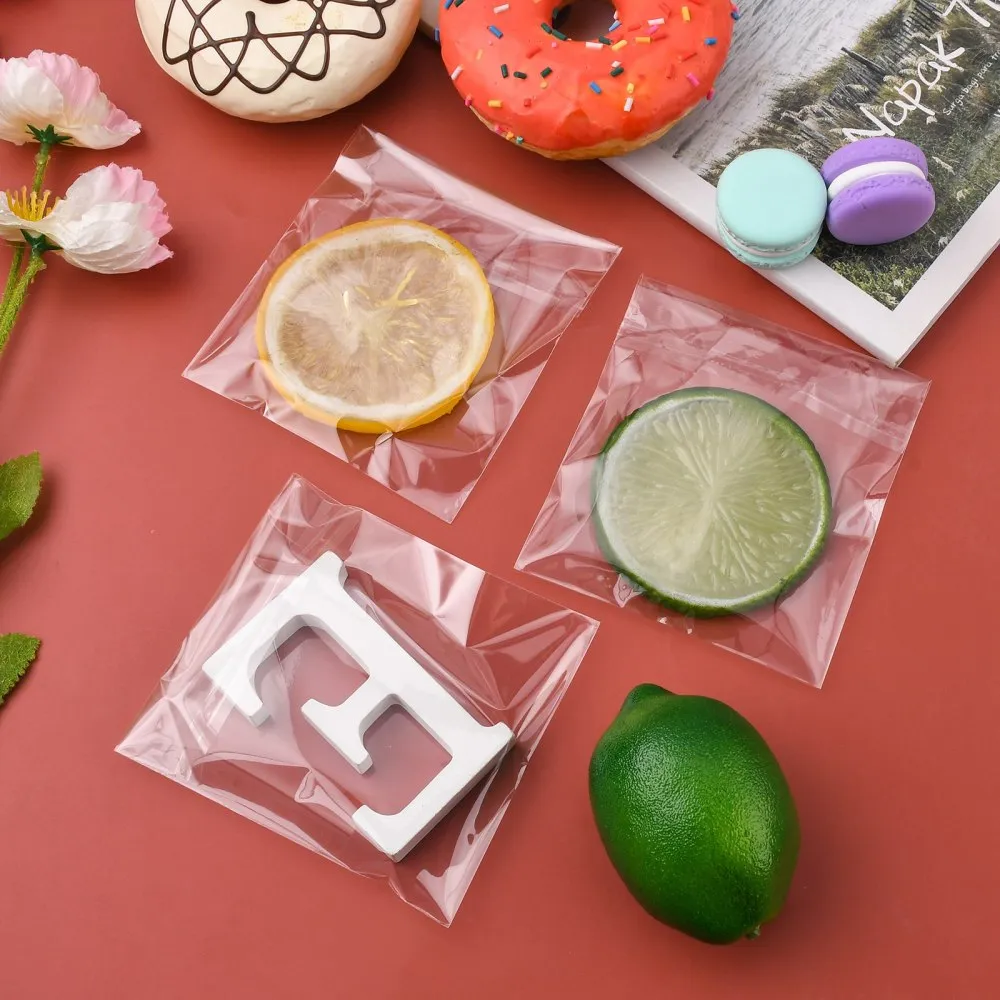 100 pc OPP Cellophane Bags, Small Jewelry Storage Bags, Self-Adhesive Sealing Bags, Rectangle, Clear, 14x10cm, Unilateral Thickness: 0.035mm, Inner Measure: 10.5x10cm