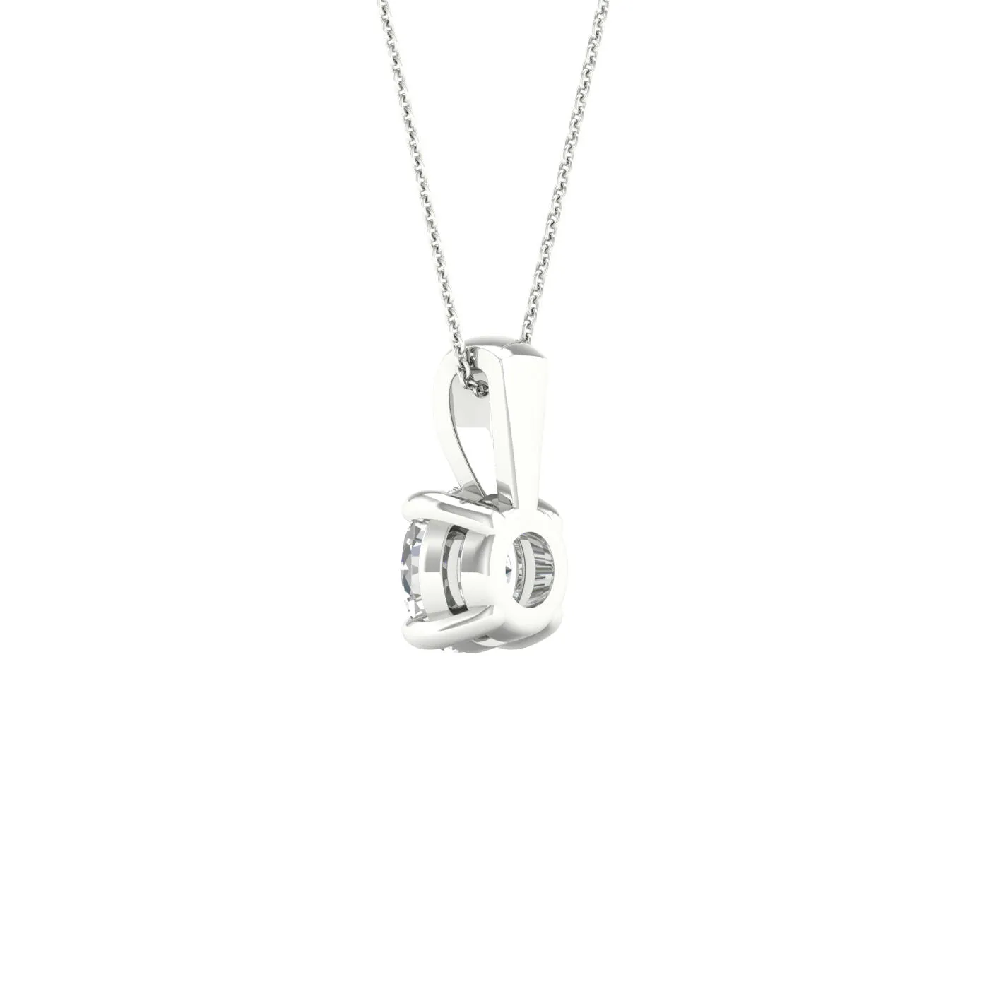 14K White Gold Lab Grown Round Diamond Necklace
