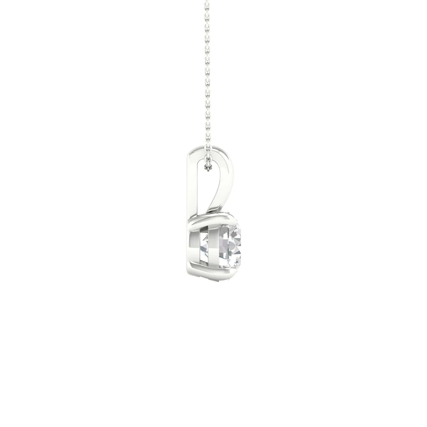 14K White Gold Lab Grown Round Diamond Necklace