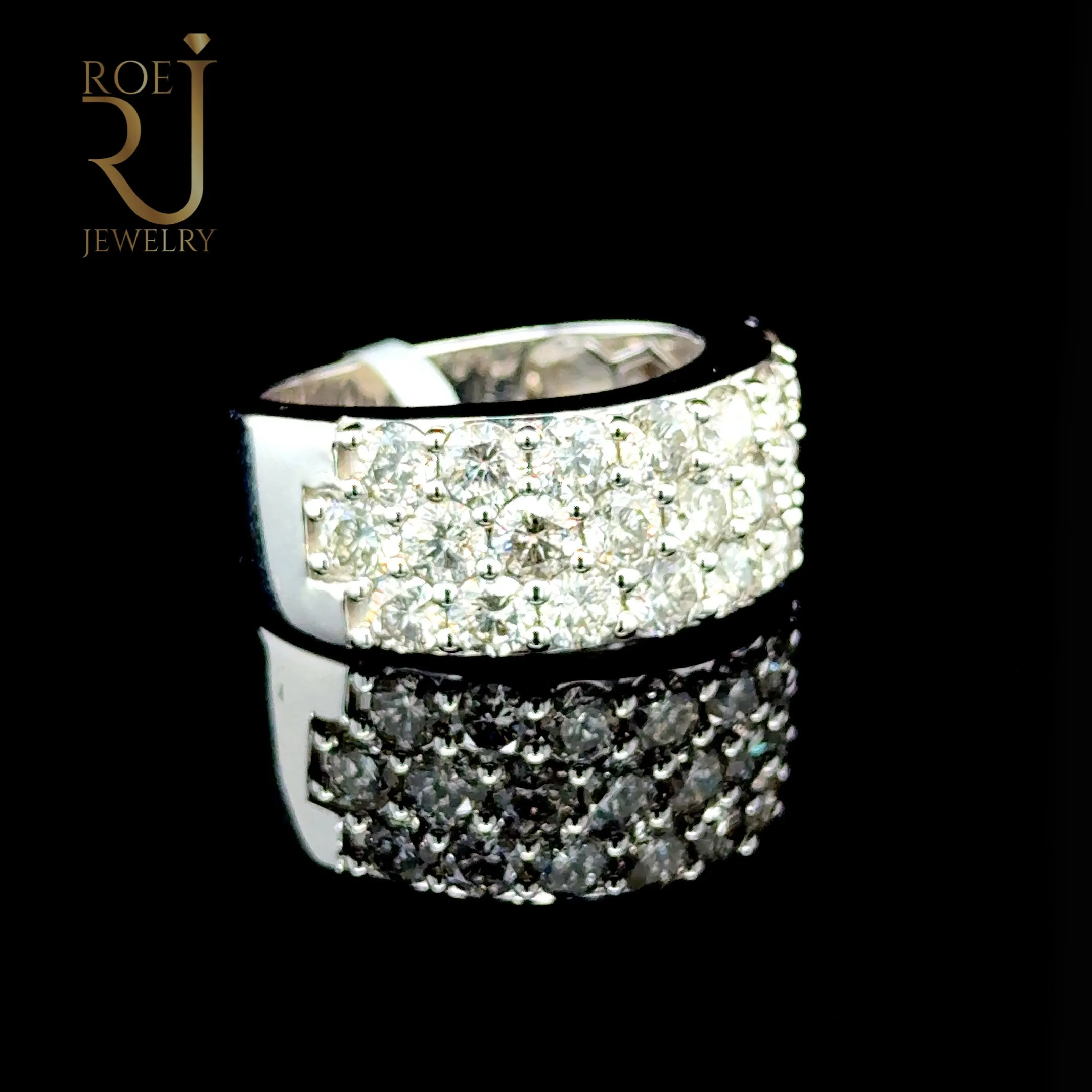 14K White Gold Large Diamond Men's Ring (4.86ct)