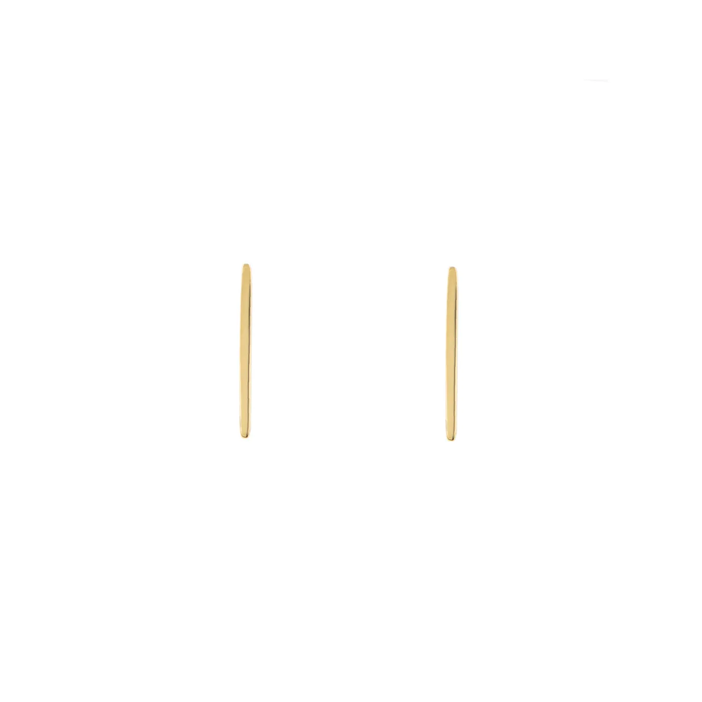 14mm Gold Staple Stud Earrings
