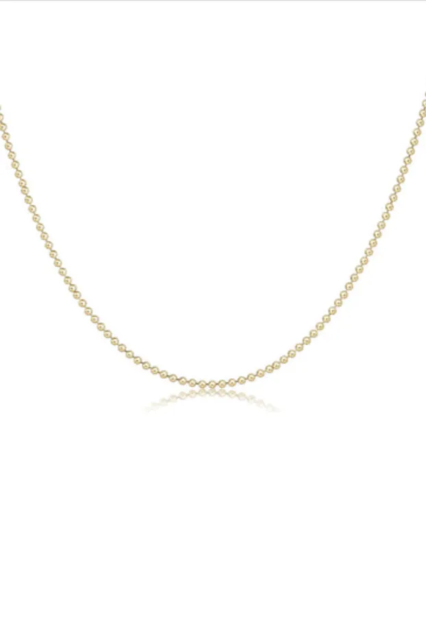 15" Choker Classic Beaded Chain - Gold
