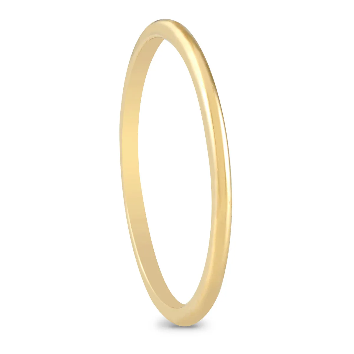 1mm Thin Domed Wedding Band in 14K Yellow Gold