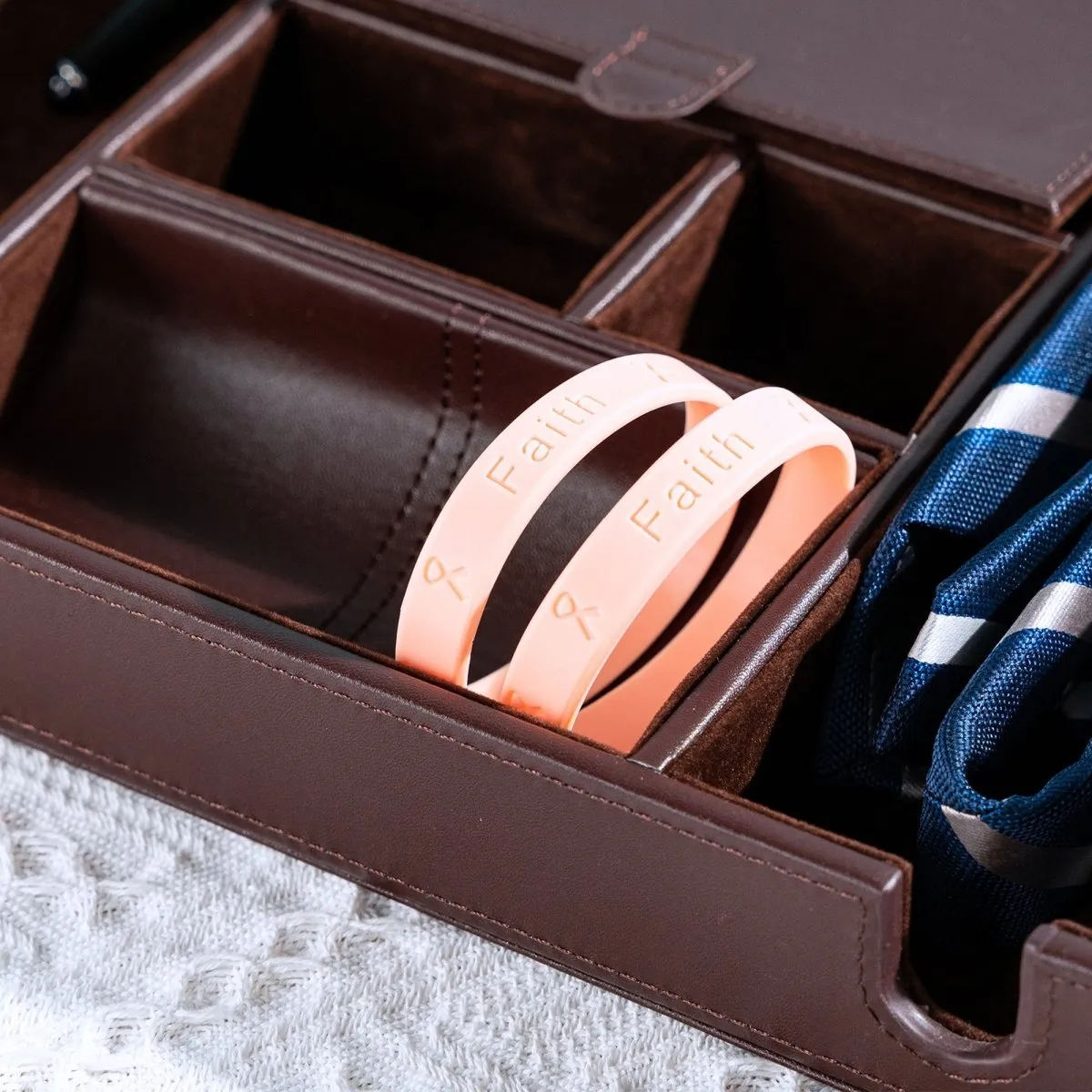 25 Peach Silicone Bracelets - $16.99