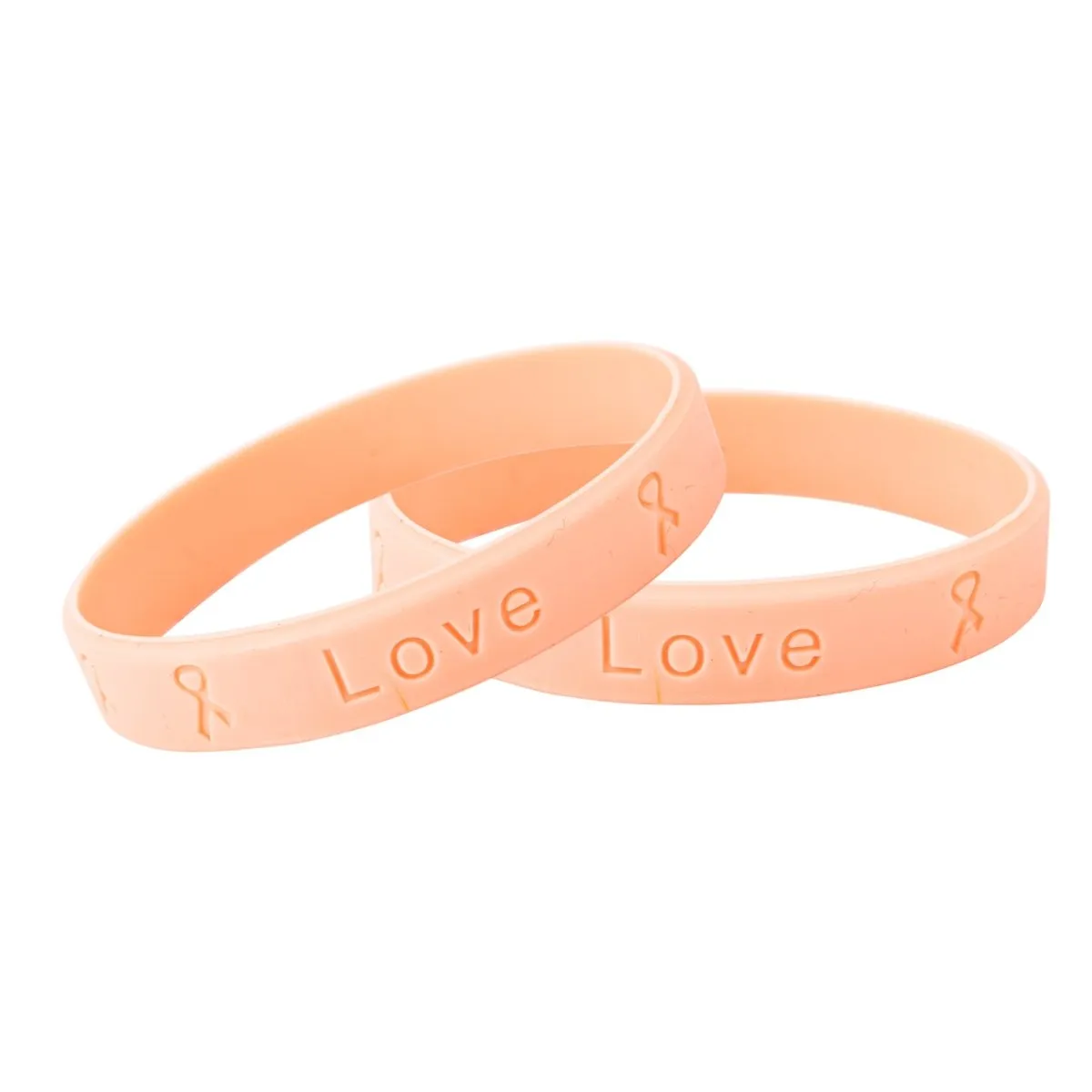 25 Peach Silicone Bracelets - $16.99