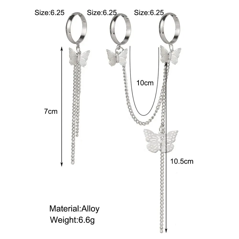 3 Pcs New Butterfly Chain Ring Set