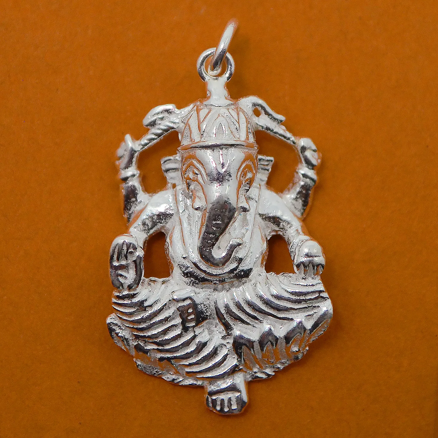 925 Silver Ganesha Pendant (Design 12)