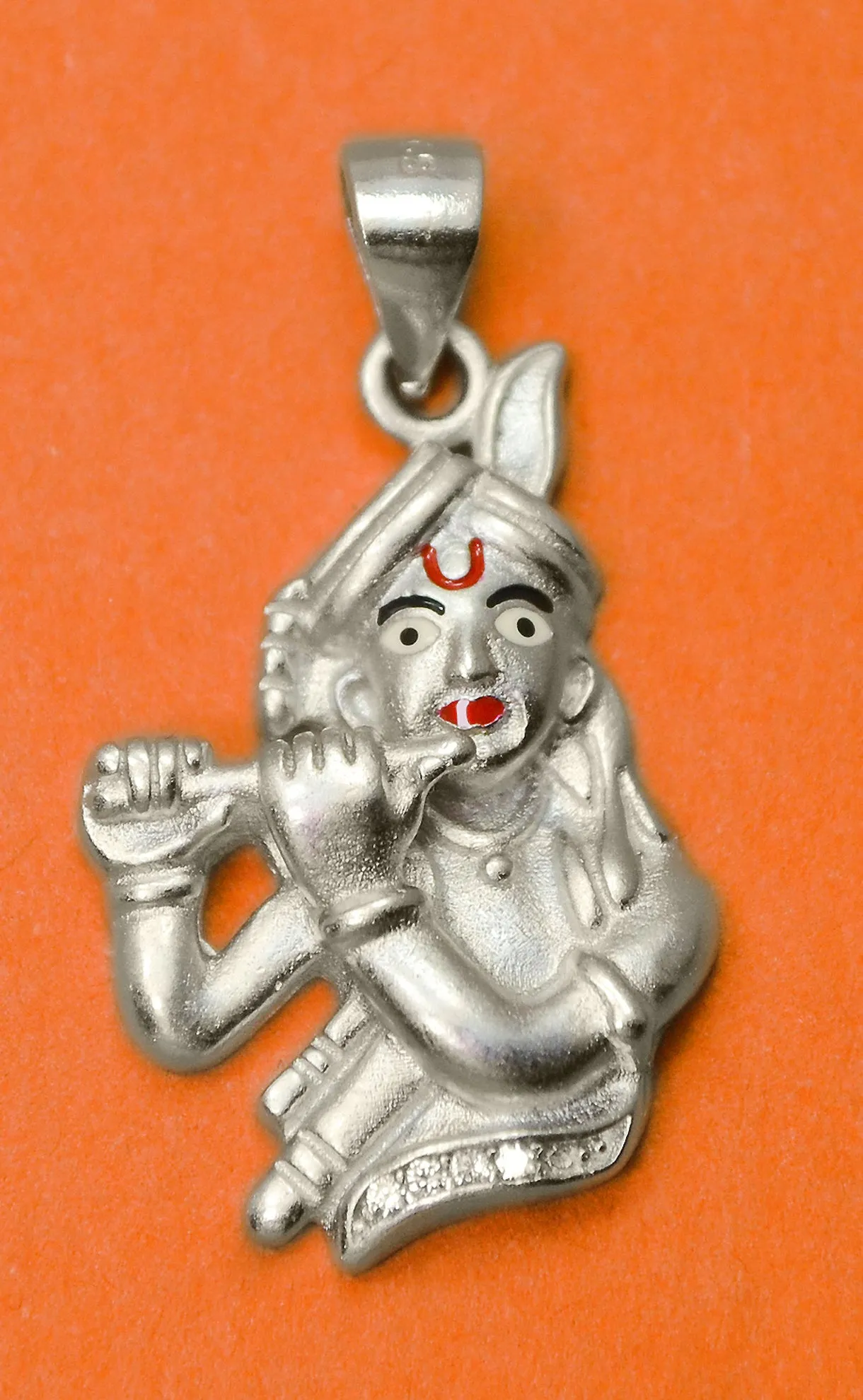925 Silver Krishna Matte Pendant (Design 41)