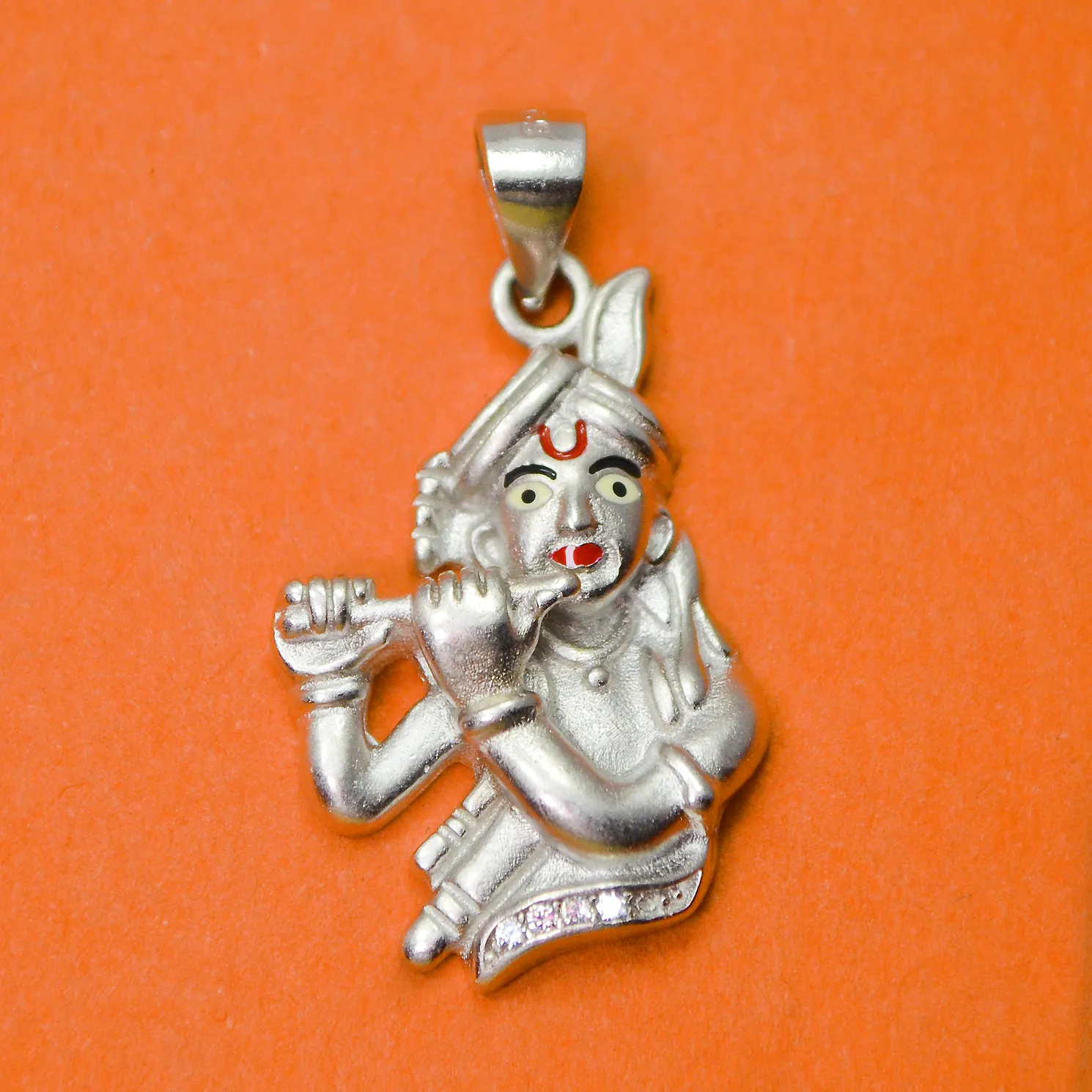 925 Silver Krishna Matte Pendant (Design 41)