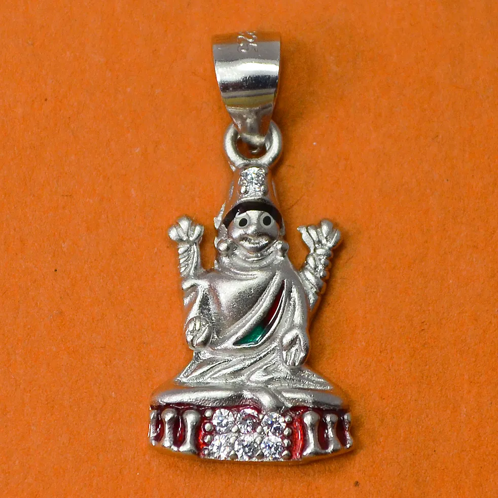 925  Silver Lakshmi Matte Pendant (Design 38)