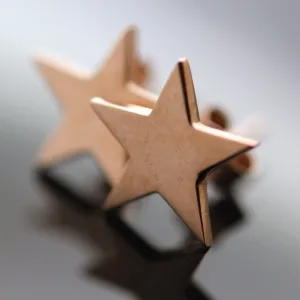 9ct Rose Gold Star (M) Stud Earrings