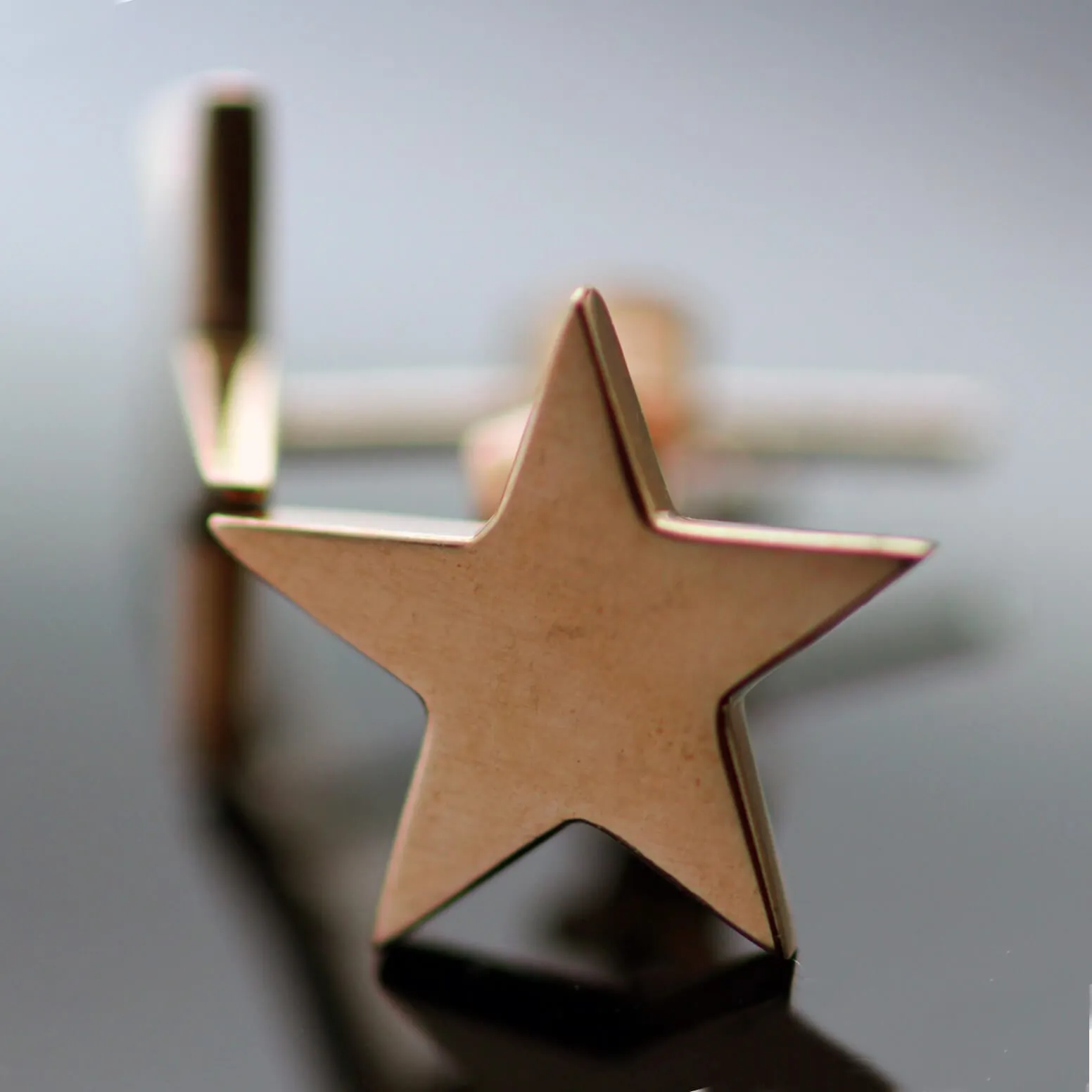 9ct Rose Gold Star (M) Stud Earrings