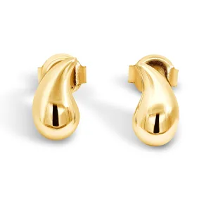 9ct Yellow Gold Teardrop Stud Earrings