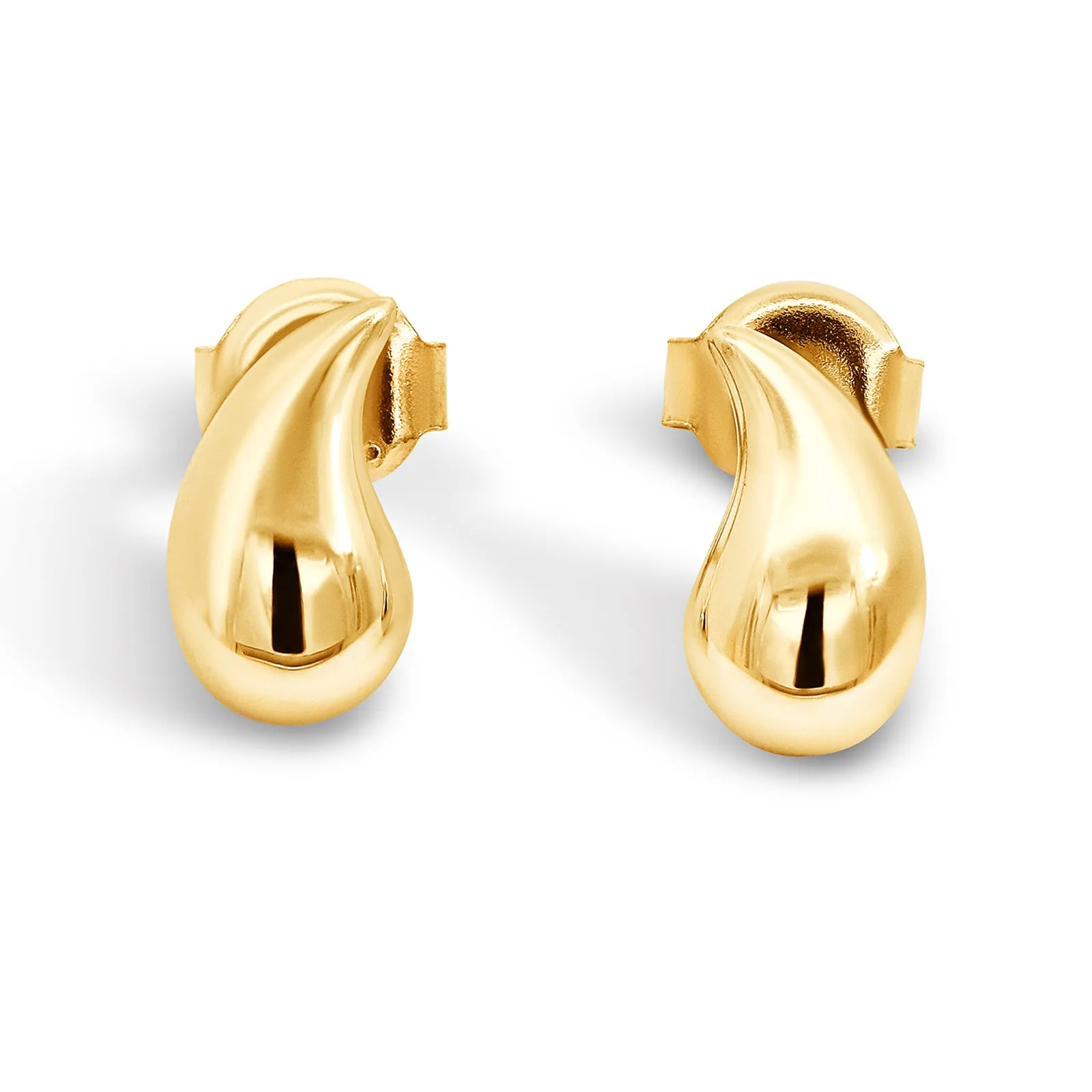 9ct Yellow Gold Teardrop Stud Earrings