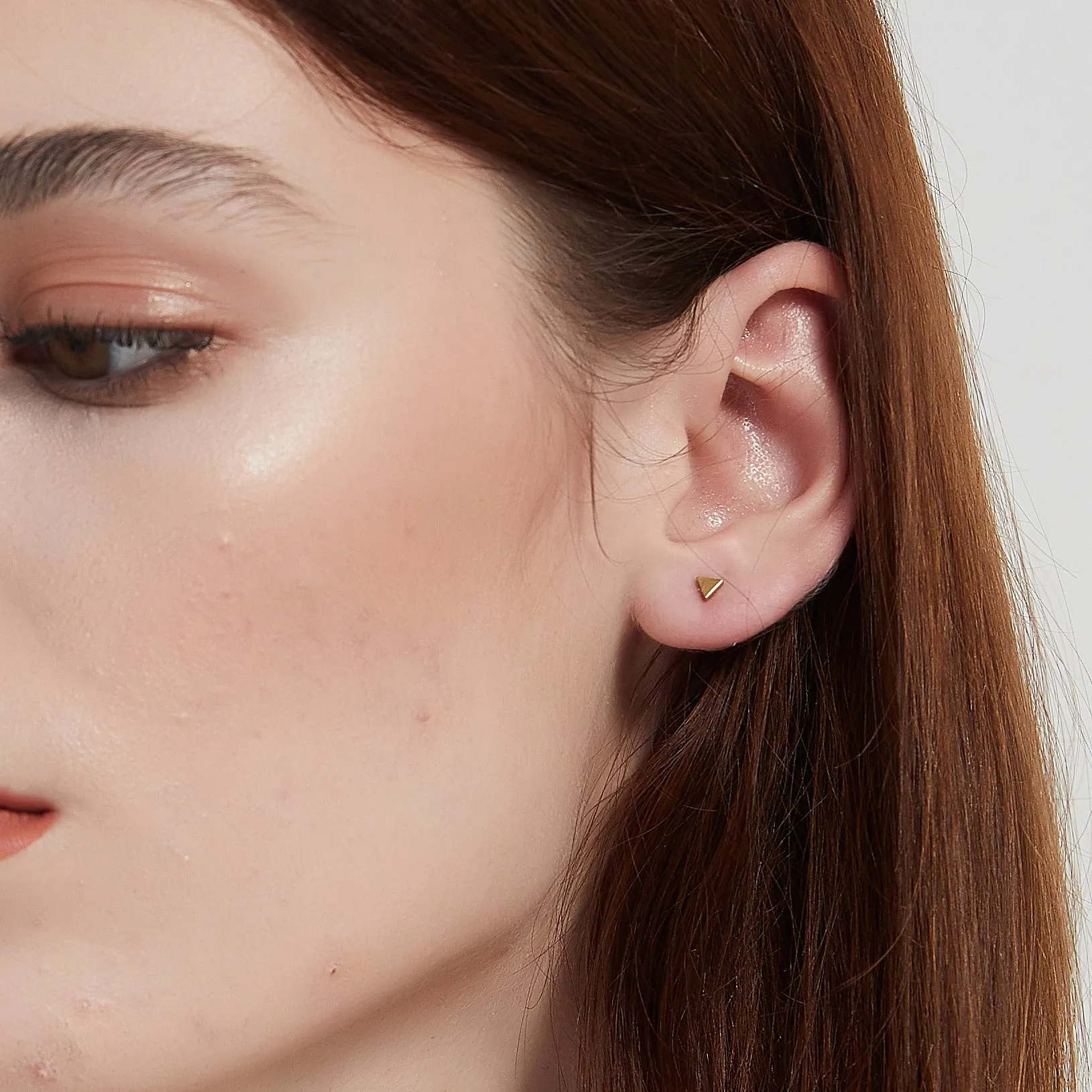 Alexandra dainty triangle geometric stud earrings