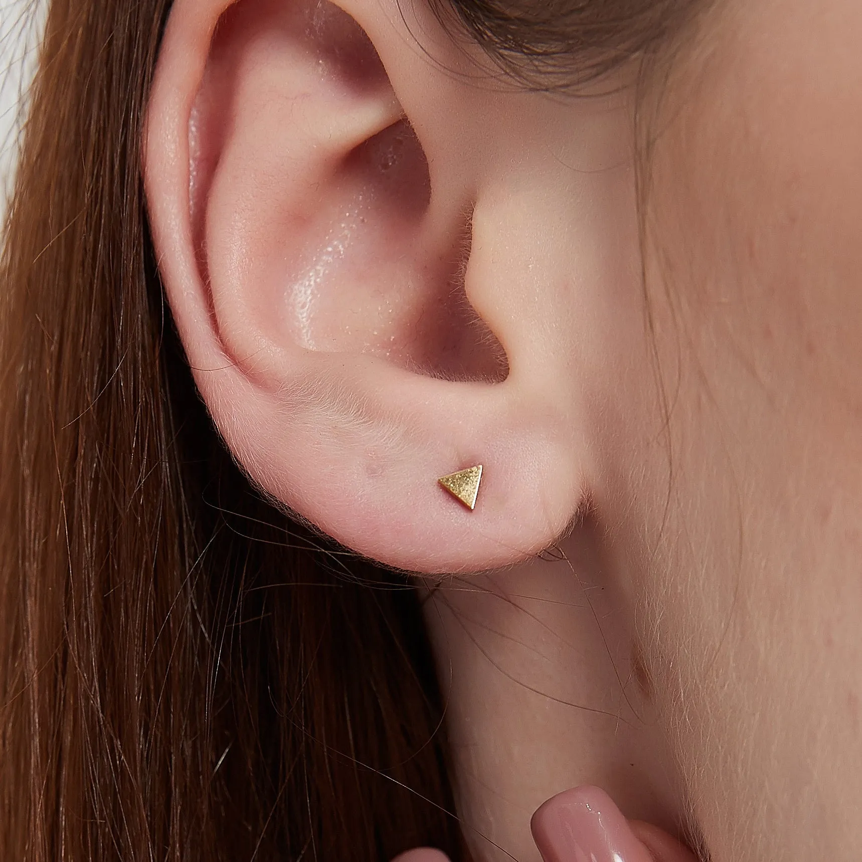 Alexandra dainty triangle geometric stud earrings