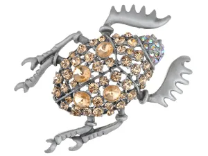 Alilang Colorado Topaz Rhinestone Crystal Egyptian Dung Scarab Gem Beetle Bug Pin Brooch