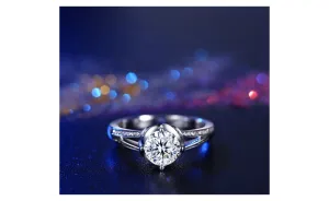 Antique White Gold Color Engagement Rings For Women AAA Zircon Luxury Wedding Jewelry Accessories