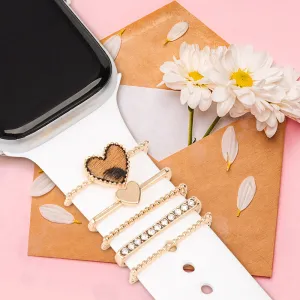 Apple Watch Band Charm Fancy Leopard Engraved Decorative Rings Loops Charms Watch Band Jewelry Accessory