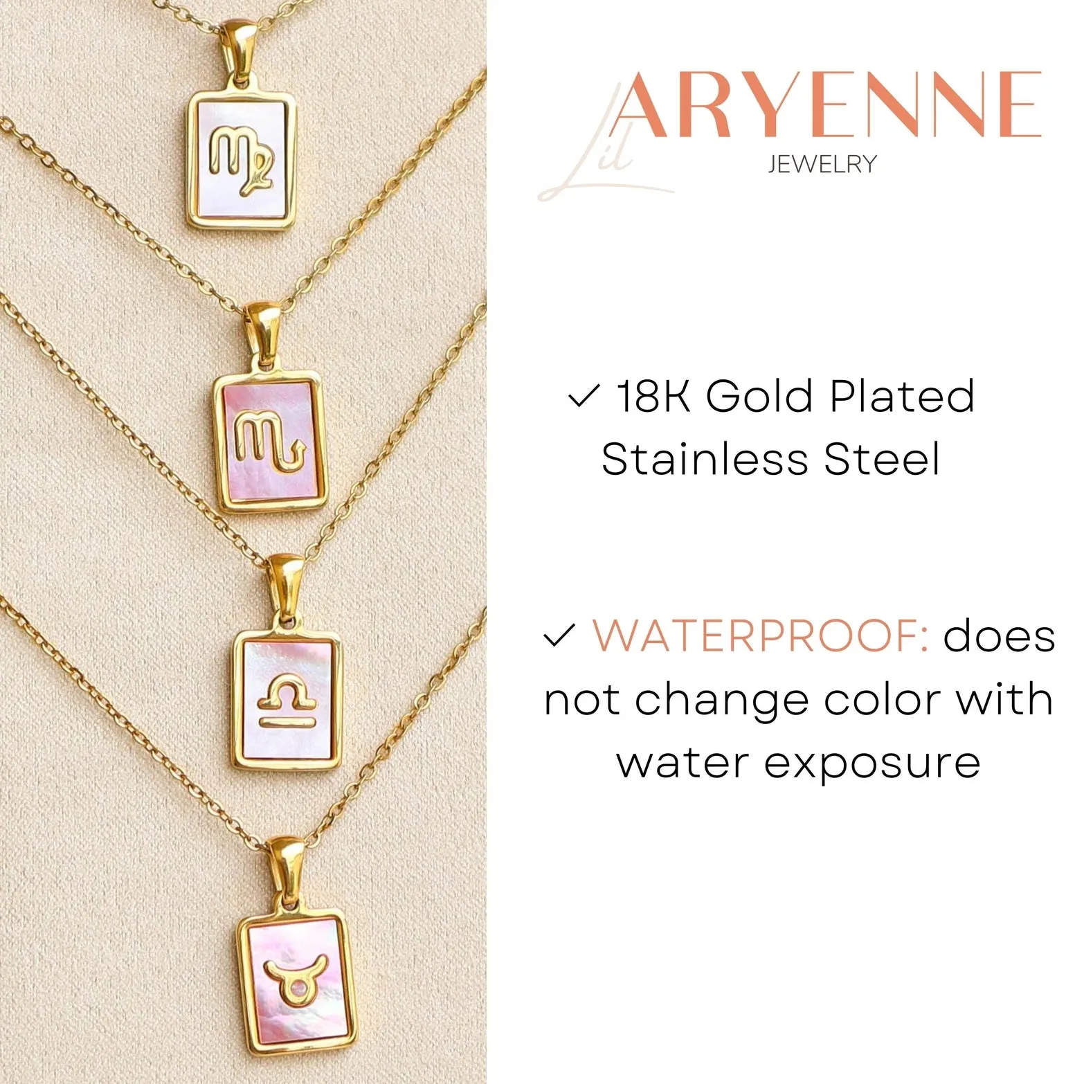 Aryenne Leo Pink Shell Necklace