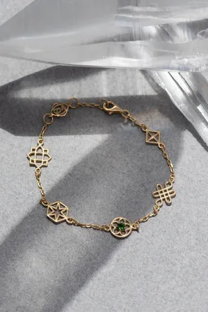 Aura Bracelet Gold   Chrome Diopside