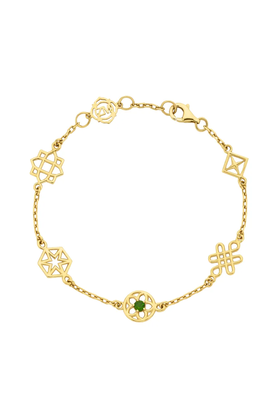 Aura Bracelet Gold   Chrome Diopside