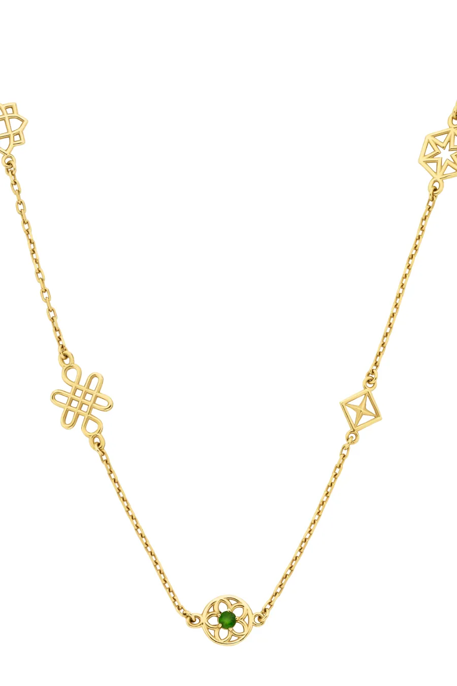 Aura Necklace Gold   Chrome Diopside