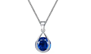 Austrian Crystal Water Drop Pendant Necklace