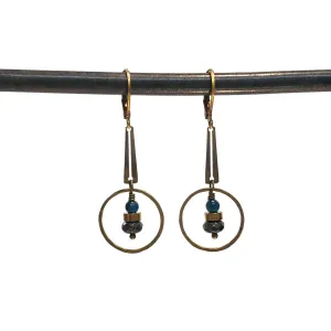 Bar Ring Drop Earrings - Apatite