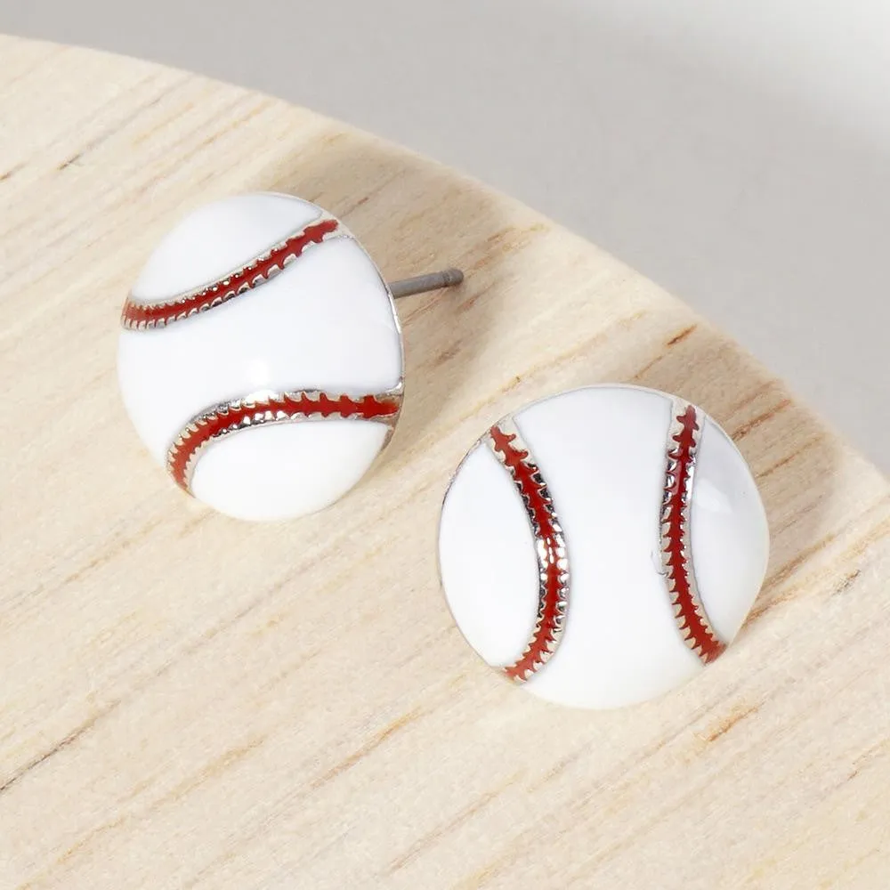 Baseball Stud Earrings