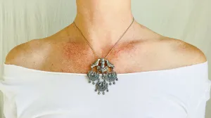 Birds Filigree Pendants Necklace. Mexico. Sterling Silver.