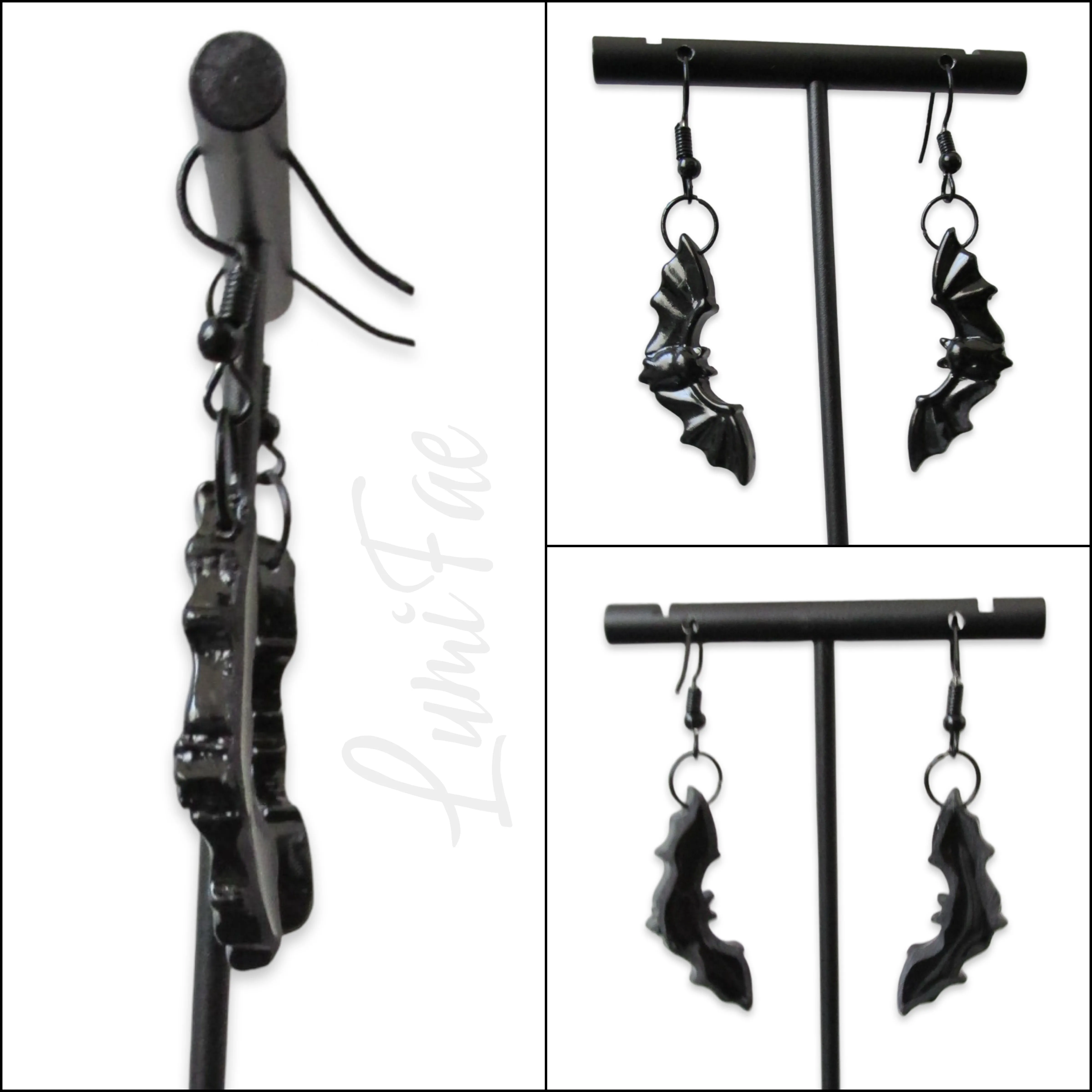 Black Bat Earrings