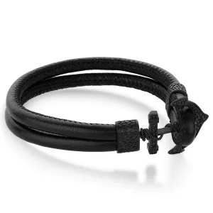 Black-Matte-Anchor-Clasp-Bracelet | Italgem Steel