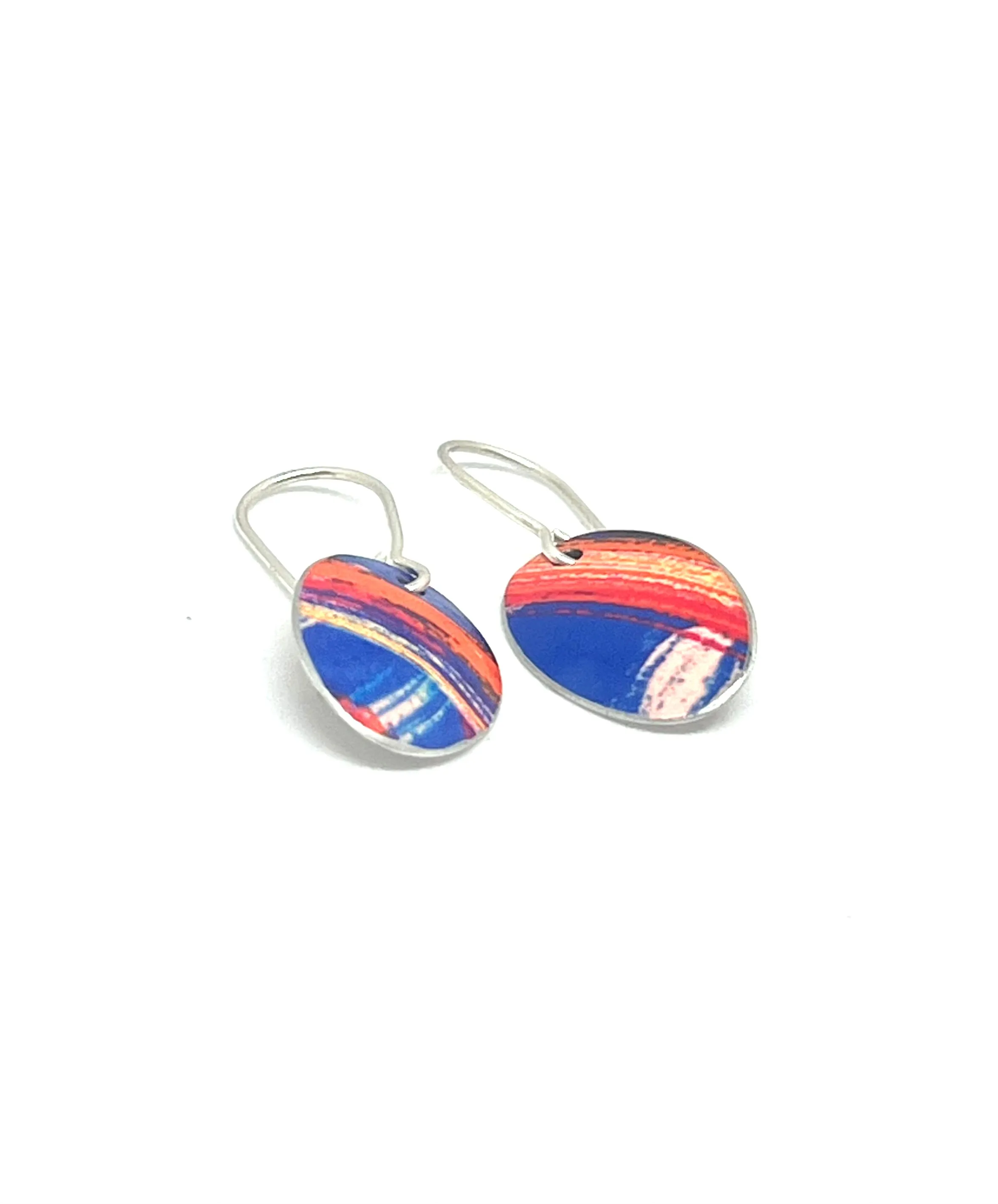 Blue Hawaii Oval Earrings