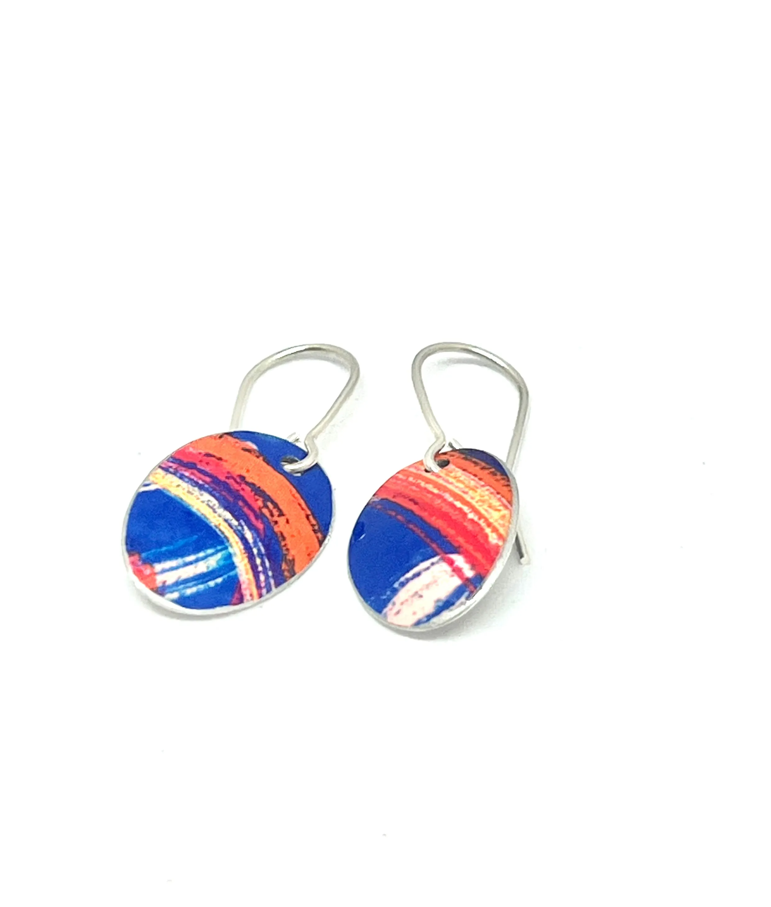 Blue Hawaii Oval Earrings