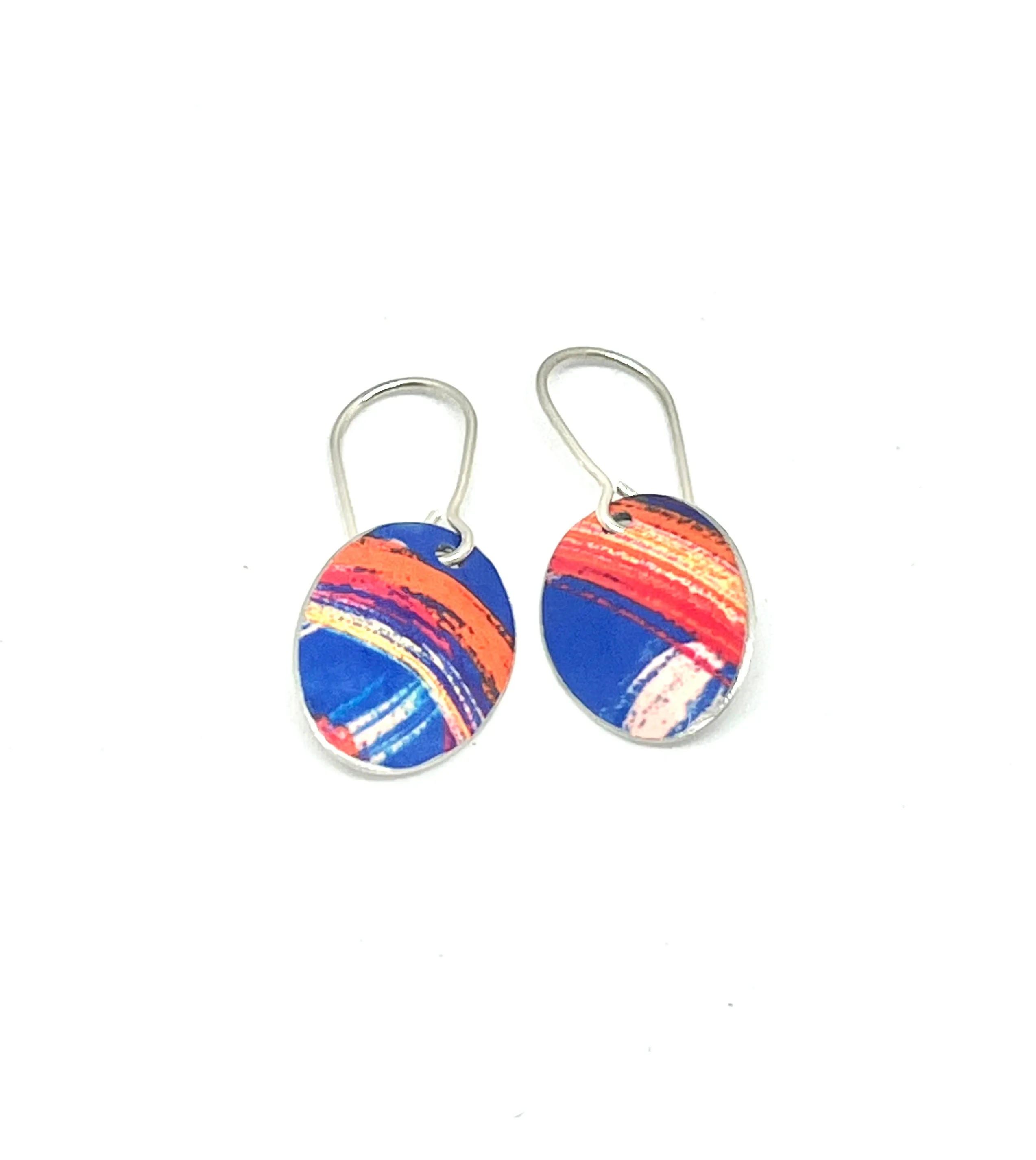 Blue Hawaii Oval Earrings