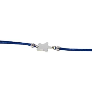 Blue Star Cord Bracelet in 925 Sterling Silver