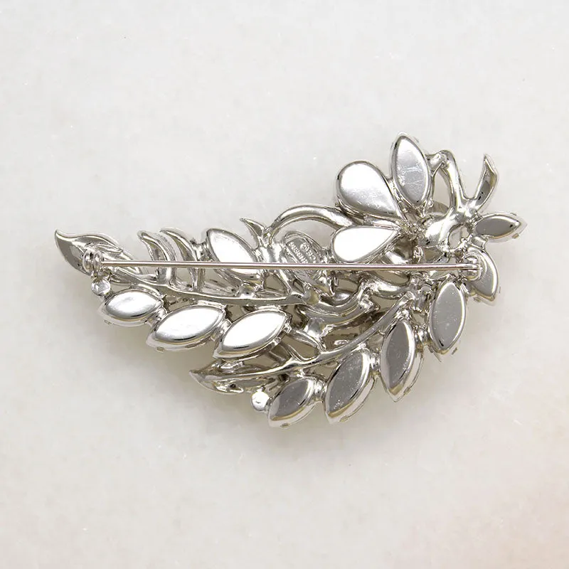 Captivating Feather Motif Eisenberg Ice Brooch