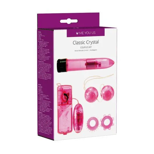 Classic Crystal 4 in 1 Couple's Kit in Pink by Me You Us