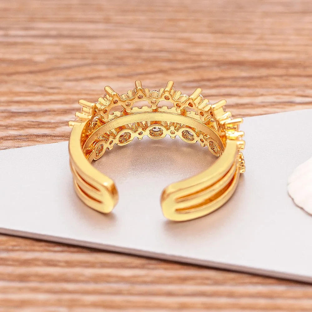 Classic Three Layers Wedding Women Ring Simple Finger Rings