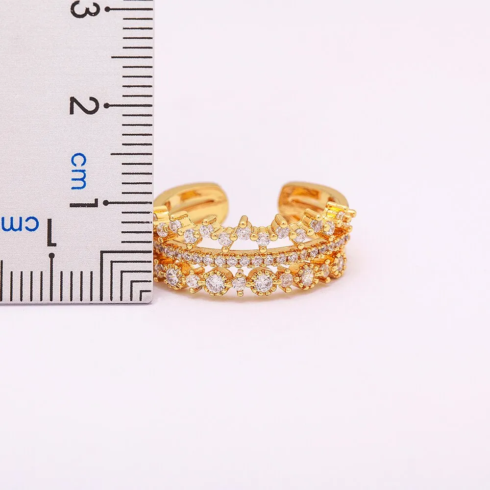 Classic Three Layers Wedding Women Ring Simple Finger Rings