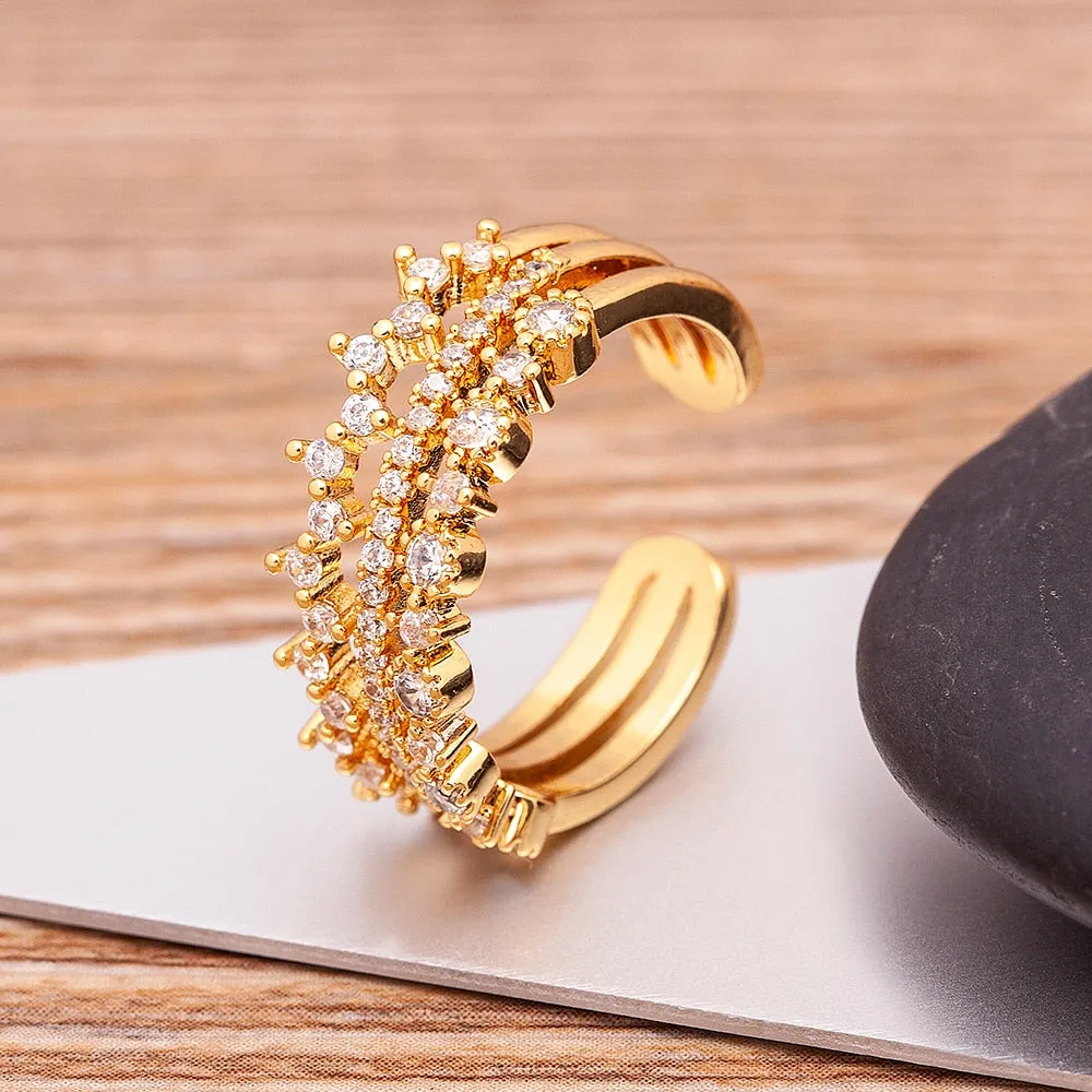 Classic Three Layers Wedding Women Ring Simple Finger Rings