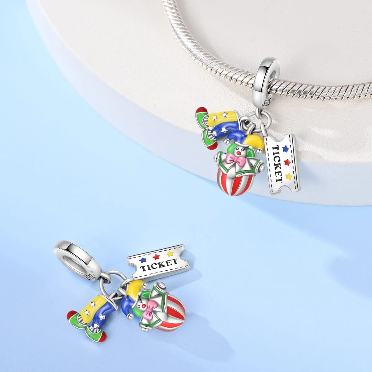Clown & Circus Ticket Dangle Charm