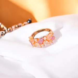 Colorful Elegant Rose gold 925 silver ring