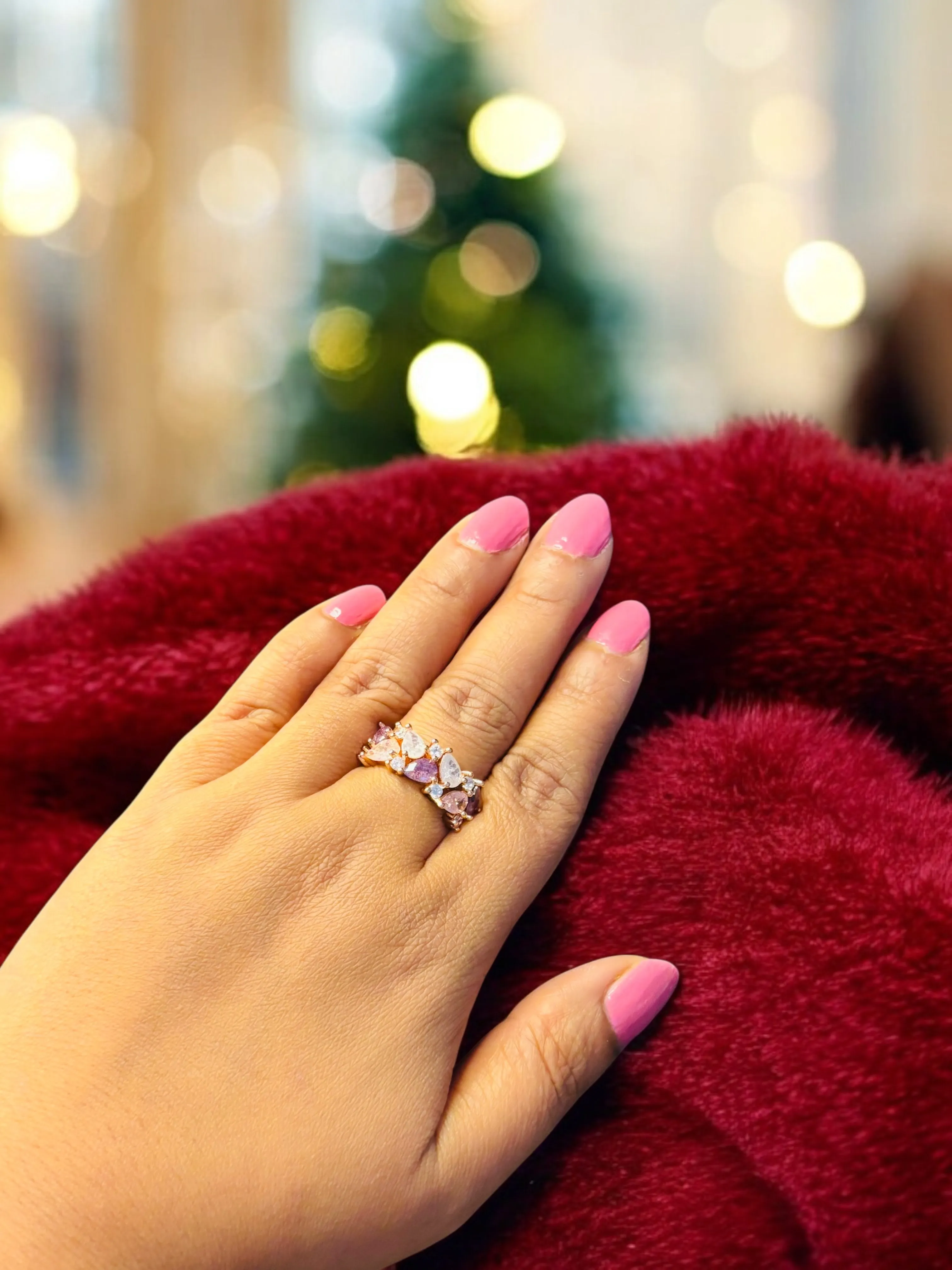 Colorful Elegant Rose gold 925 silver ring
