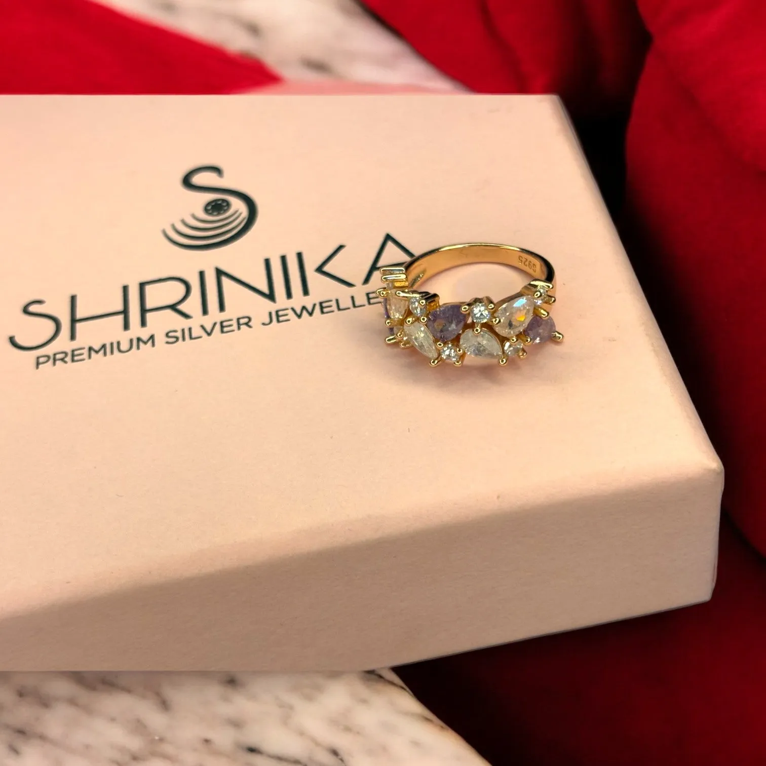 Colorful Elegant Rose gold 925 silver ring