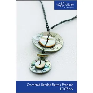 Crocheted Beaded Button Necklace Pattern, Free PDF Download