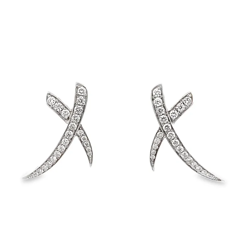Crossover Diamond Earrings By Gioielli Di Valenza
