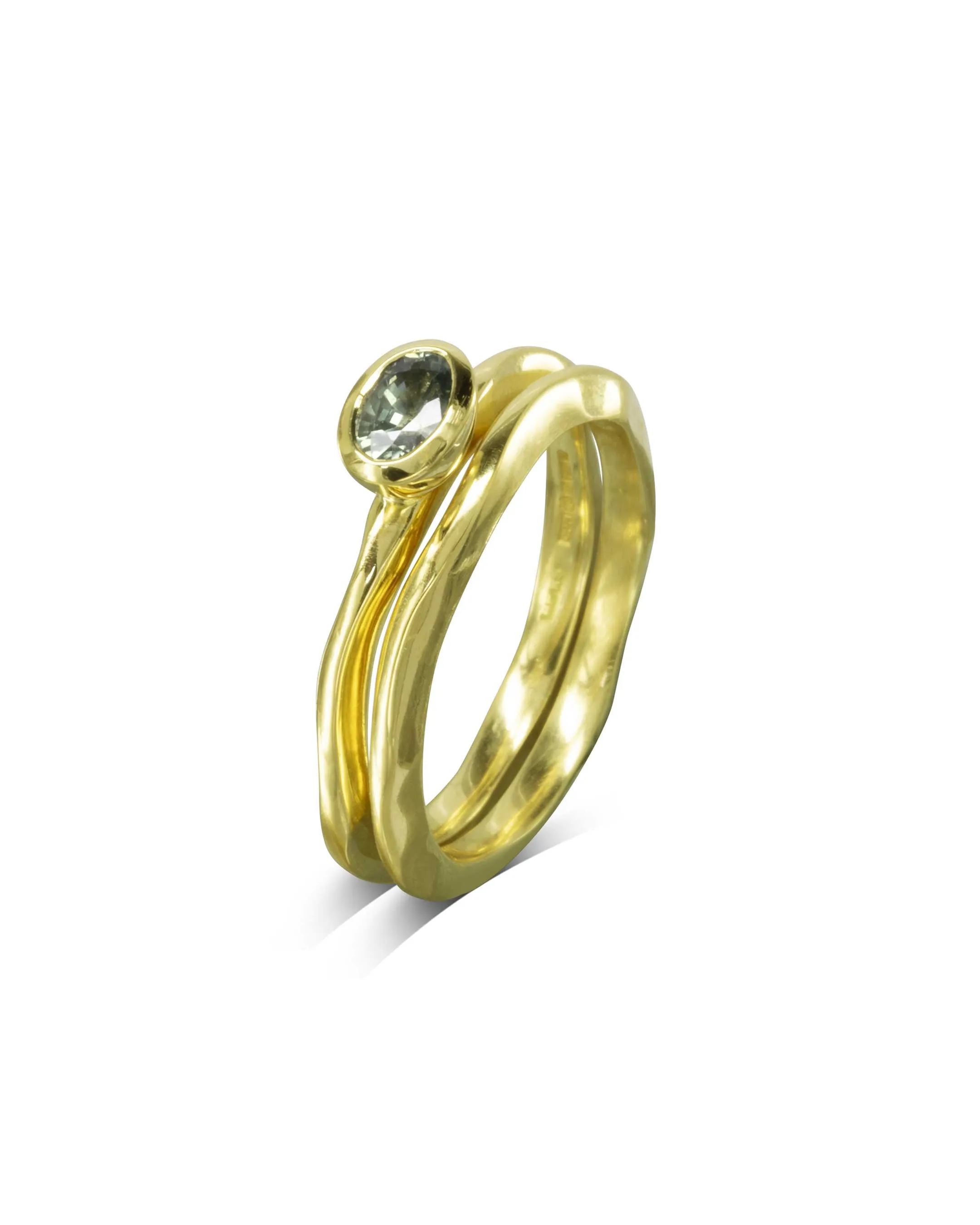 Dainty Green Sapphire Engagement Ring