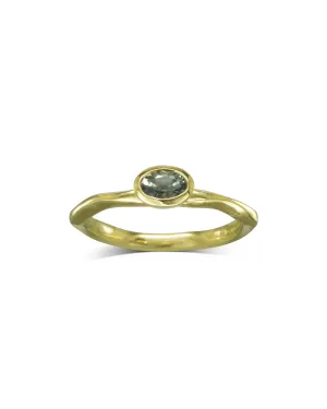 Dainty Green Sapphire Engagement Ring
